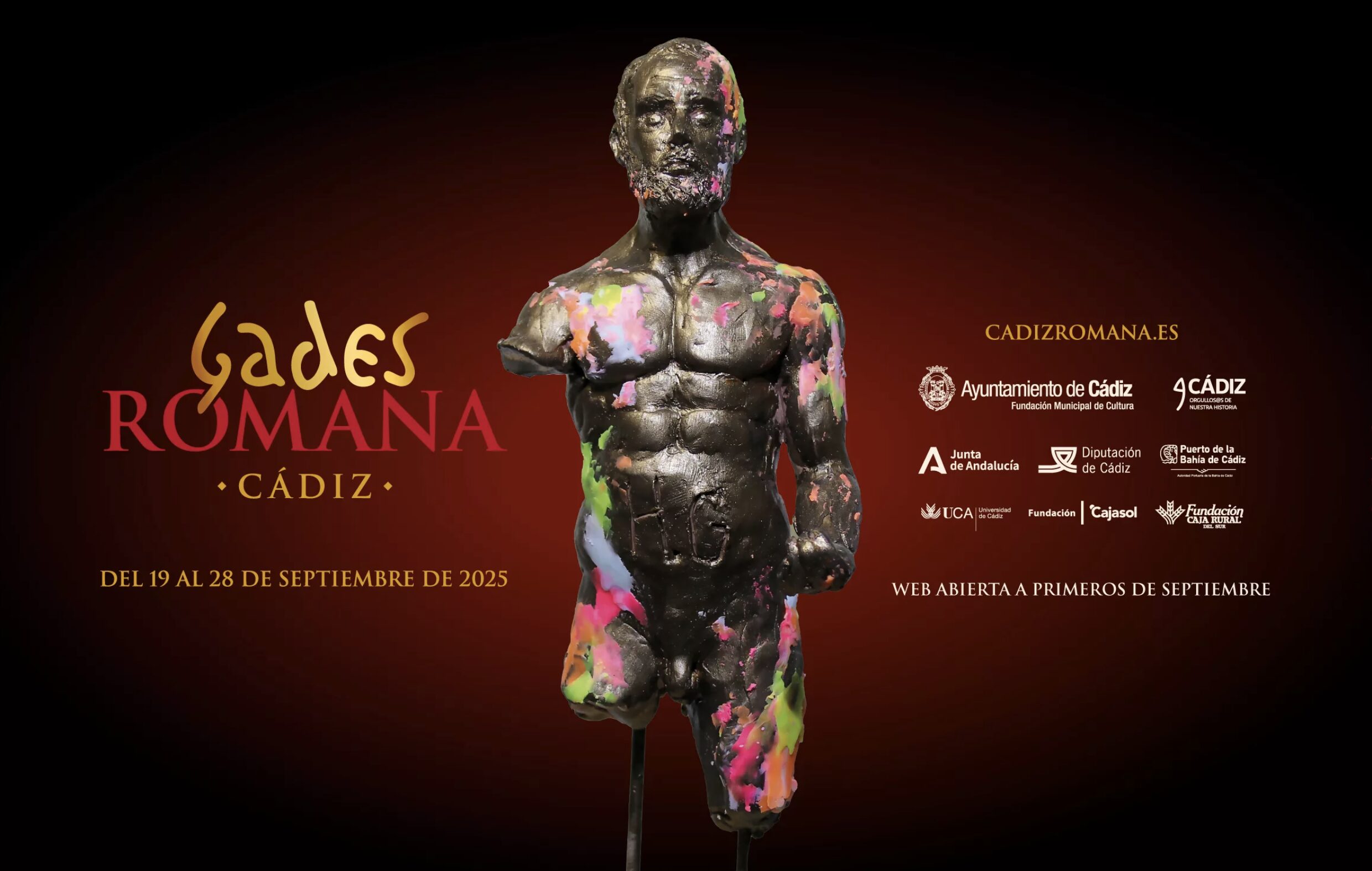 Cartel Ayuntamiento de Cádiz sobre la fetividad Gades Romana