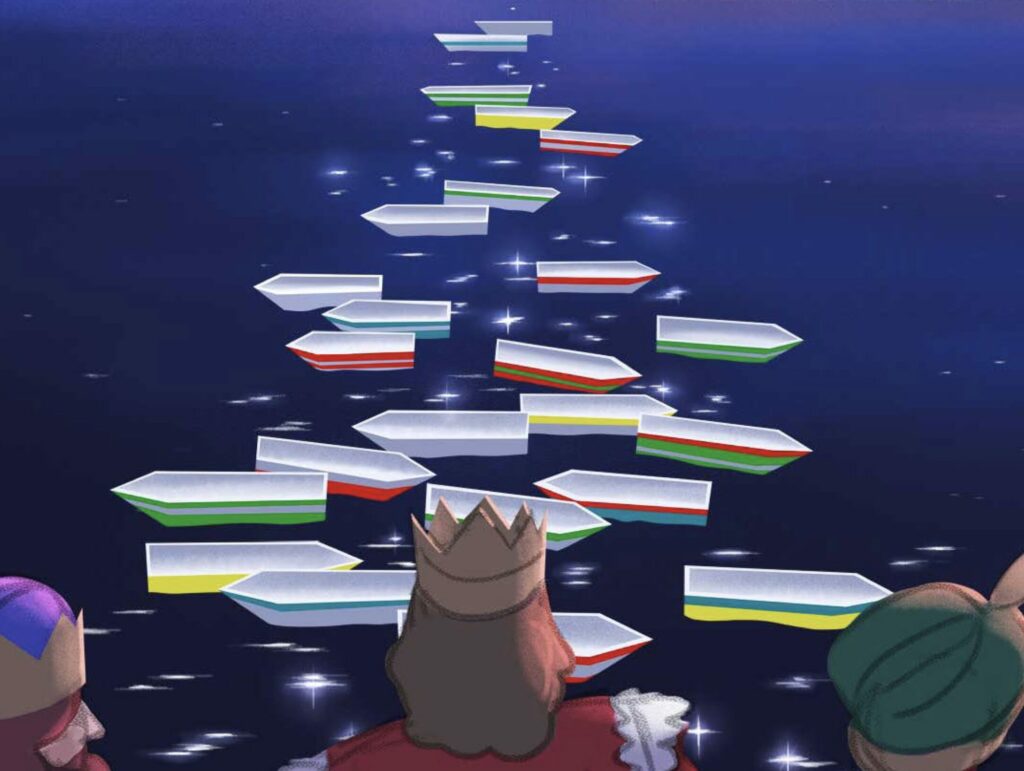 Ilustración representando la navidad 2025 en Cádiz