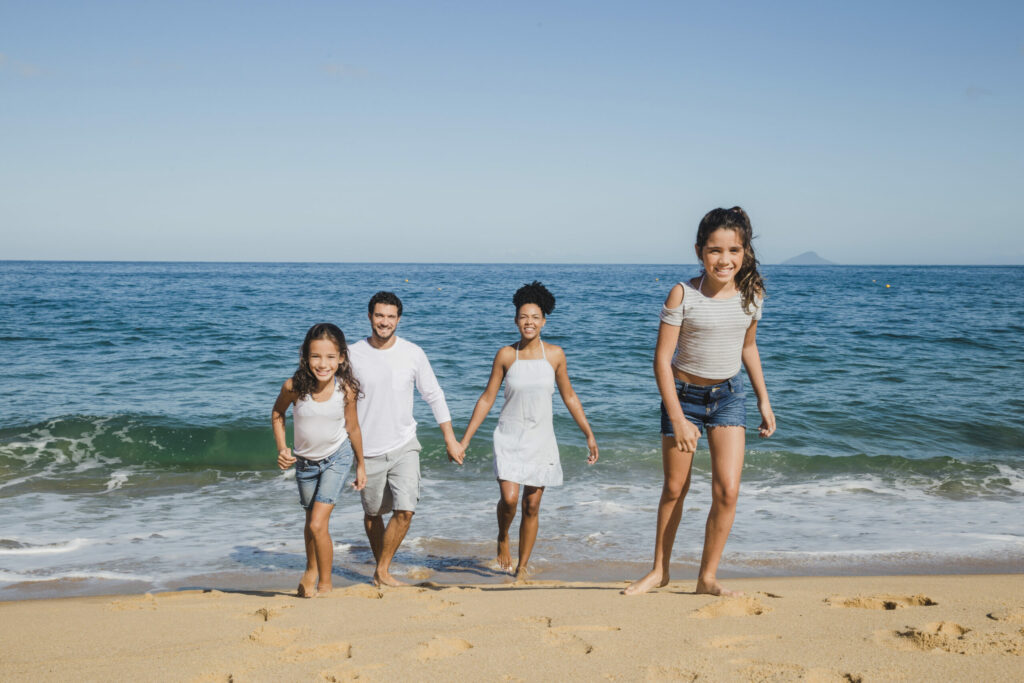 Familia en vacaciones de verano