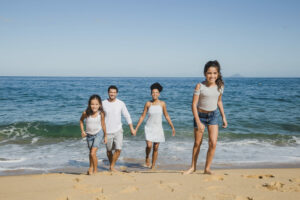 Familia en vacaciones de verano